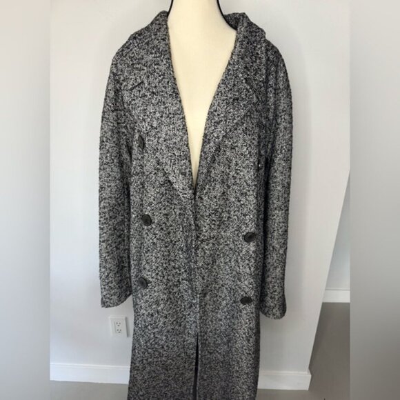 Marina Rinaldi Grey Wool & Alpaca Tweed Coat – Size 16 - Picture 11 of 16
